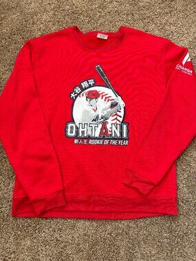 Red Shohei Ohtani Rookie of the Year Sweater